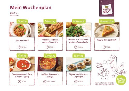 Alnatura Wochenplan Nr. 1 mit veganen Rezepten