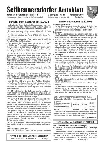 Bericht Bgm Stadtrat 15.10.2008 - Stadt Seifhennersdorf