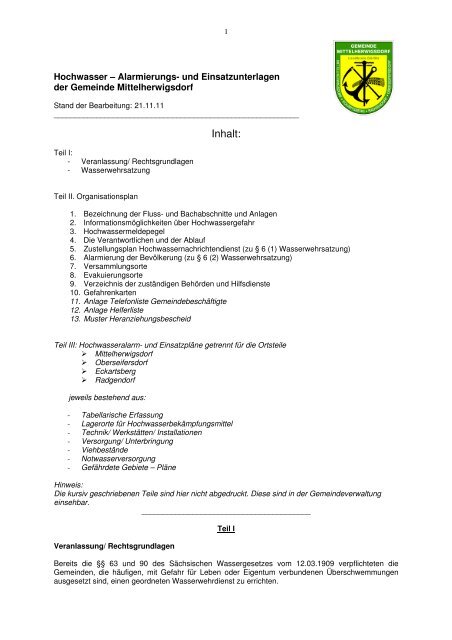 Organisationsplan - Mittelherwigsdorf
