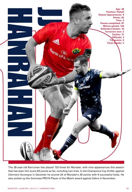  Munster Rugby v Leinster Rugby Match Programme