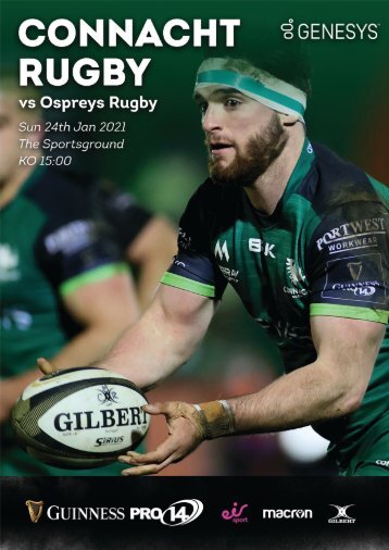 Connacht V Ospreys 24-01-2021 Match Programme