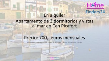 Se alquila este piso de 3 dormitorios con vistas al mar en Can Picafort. (AP0037)