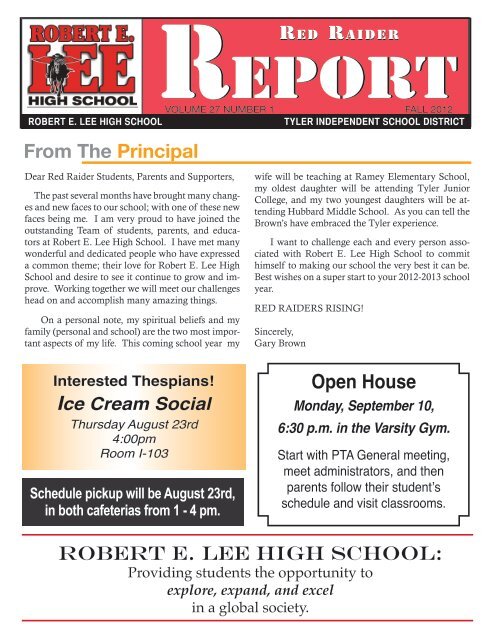 Pta Newsletter Robert E Lee High School Tyler Isd