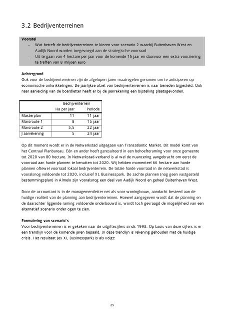 Aan de raad Samenvatting voorjaarsnota 2012 - Gemeente Almelo