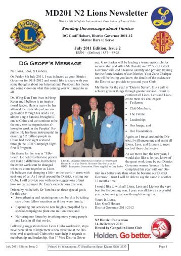 MD201 N2 Lions Newsletter