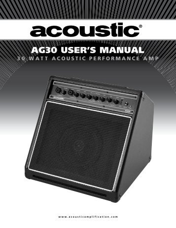 AG30 USER'S MANUAL - Acoustic