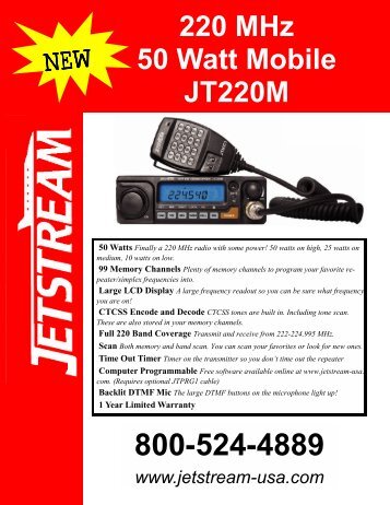 220 MHz 50 Watt Mobile JT220M - Jetstream