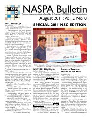 August 2011: Vol. 3, No. 8 - NASPAWiki
