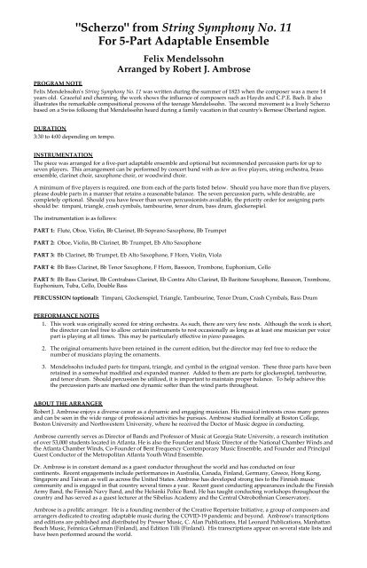 Mendelssohn - Scherzo 5 Part Flex version-arr Ambrose