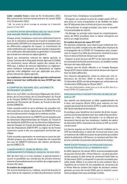 Les Guides du SGV - SOCIAL, actualité au 1er janvier 202121