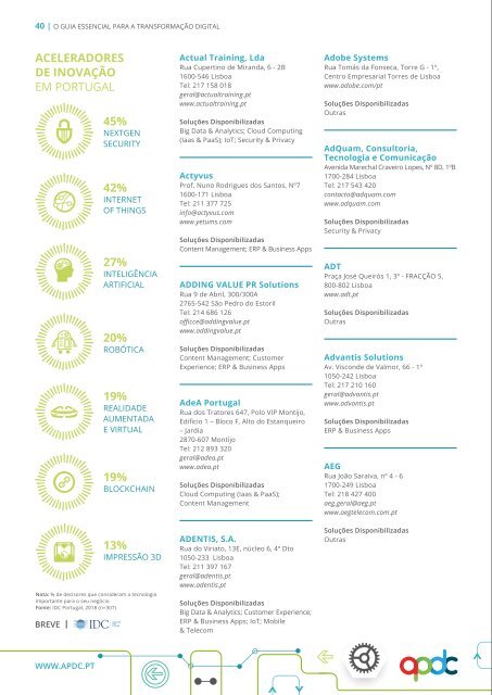  Directório Global das TIC | Empresas e Profissionais | 2018/2019