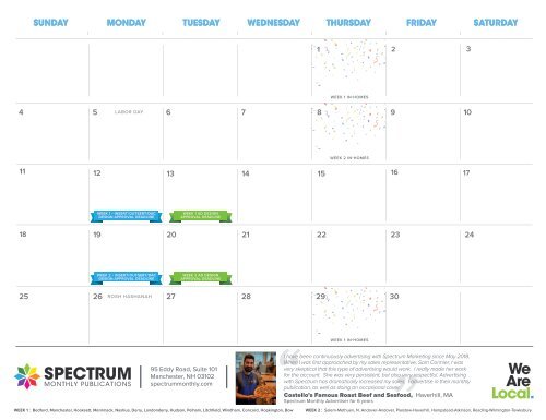 Spectrum Marketing Calendar 2022