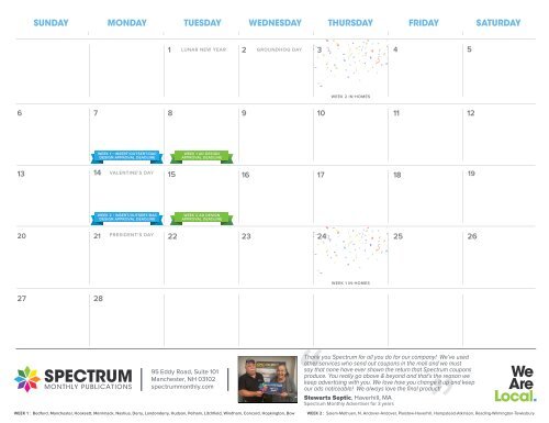 Spectrum Marketing Calendar 2022