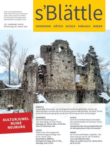 s'Blättle Nr. 04 - Do, 28. Jänner 2021