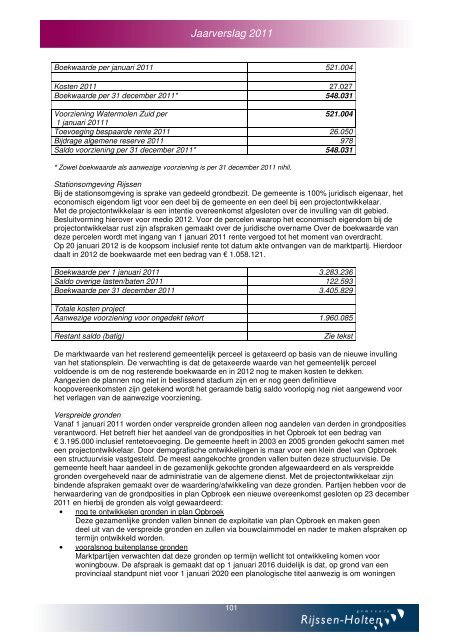 Jaarverslag en jaarrekening 2011 - Gemeente Rijssen-Holten