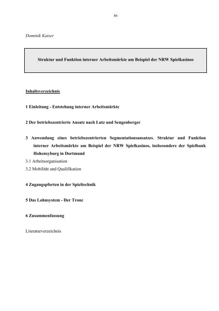 Politikfeld Arbeitsmarkt - Fakultät für Sozialwissenschaft der Ruhr ...