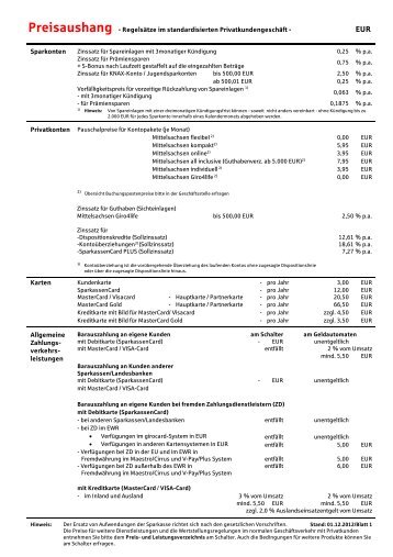 Preisaushang 01122012 - Sparkasse Mittelsachsen