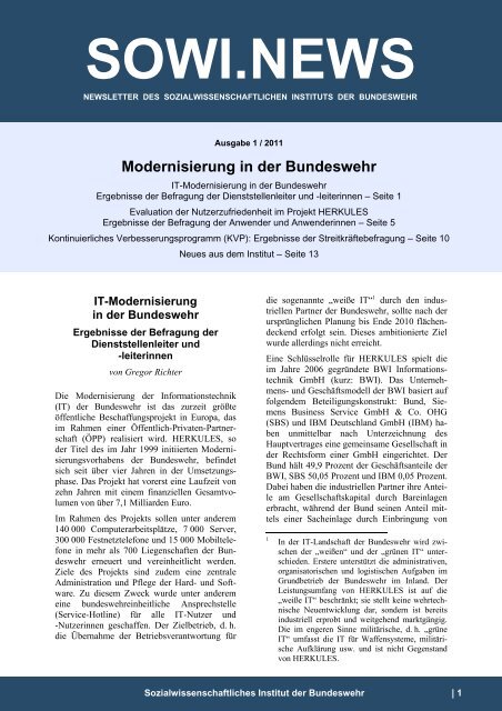 SOWI.NEWS - Sozialwissenschaftliches Institut der Bundeswehr