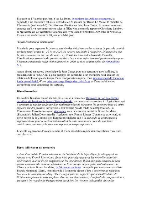 Panorama de presse quotidien du 29 01 2021