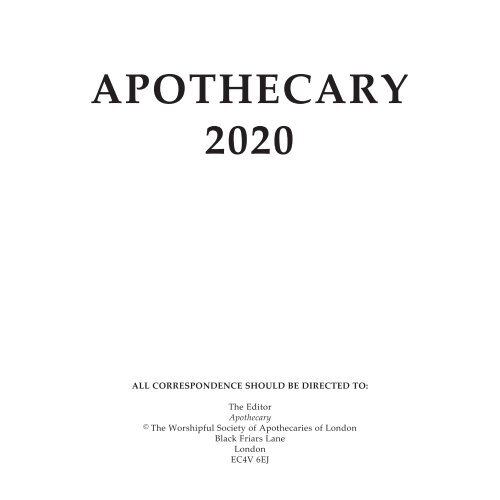 Apothecary 2020