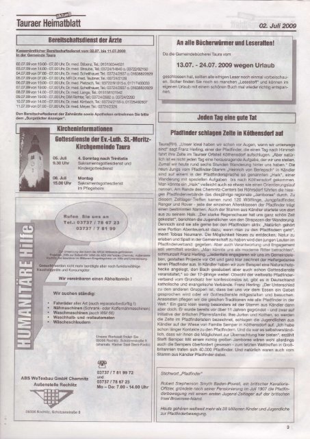 1. Ausgabe 02.07.2009 - Burgstädt