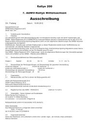 Ausschreibung 2012 - ADMV Rallye Mittelsachsen