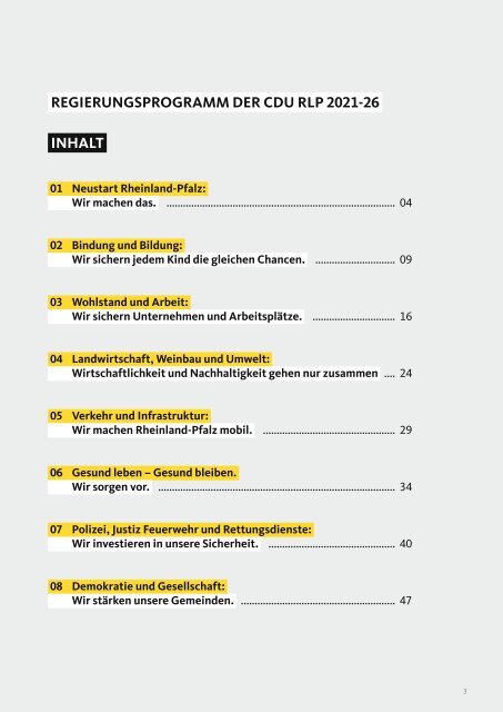 REGIERUNGSPROGRAMM DER CDU RLP 2021-26