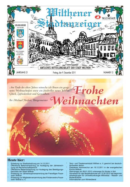 Frohe Weihnachten - Stadt Wilthen