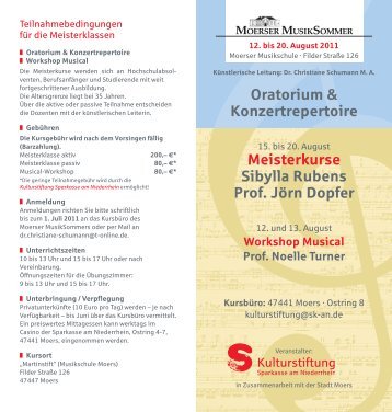 Meisterkurse Sibylla Rubens Prof. Jörn Dopfer - Sparkasse am ...