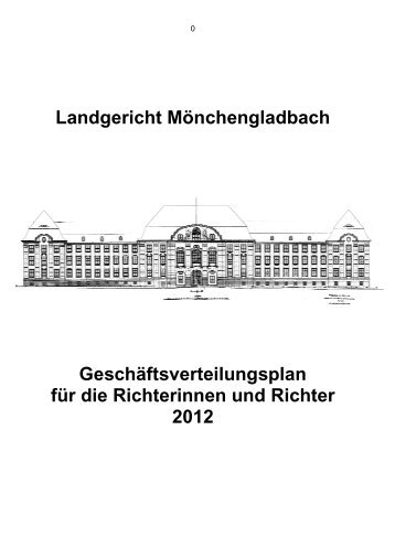 Geschäftsverteilungsplan 2012 - Landgericht Mönchengladbach