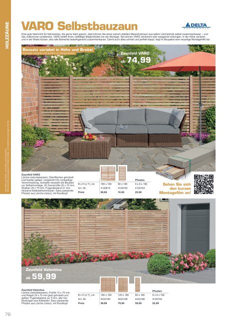 Gartenkatalog 2021 - Holz im Garten - i&M - Sortiment - Thyssen - Akzo