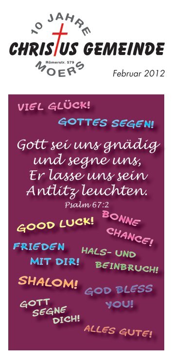 Shalom! - Christus Gemeinde Moers