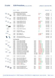 Preisliste Z-Licht Deutschland 2021/22