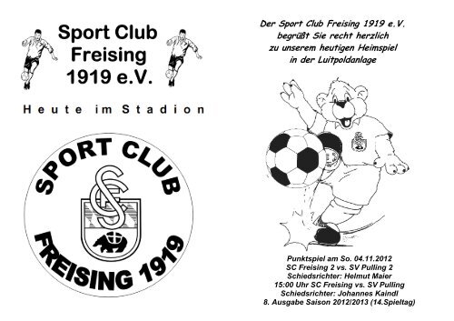 Sport Club Freising 1919 eV - sc-freising-fussball.de - Aktuelles