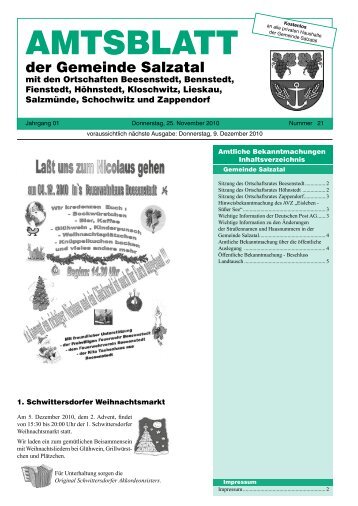 Verschiedenes - Gemeinde Salzatal