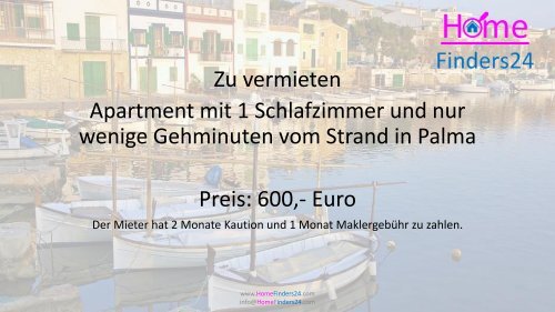 Zu vermieten diese 1-Schalfzimmer-Wohnung im Umkreis von 100 Meter vom Strand in Palma. (AP0040)