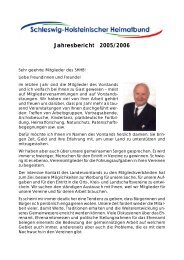 Jahresbericht 2005/2006 - Schleswig-Holsteinischer Heimatbund eV