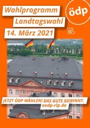 ÖDP-Programm für die Landtagswahl am 14. März 2021 in Rheinland-Pfalz