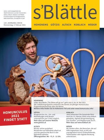 s'Blättle Nr. 05 - Do, 4. Februar 2021