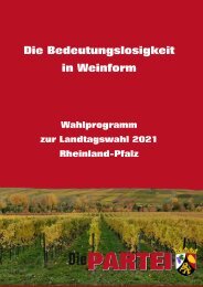 Die PARTEI | Wahlprogramm zur Landtagswahl 2021 Rheinland-Pfalz 