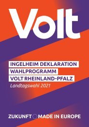 Ingelheim Deklaration Wahlprogramm Volt Rheinland-Pfalz