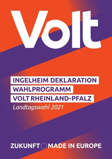 Ingelheim Deklaration Wahlprogramm Volt Rheinland-Pfalz