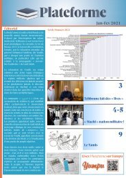 Infolettre Plateforme - janvier & février 2021