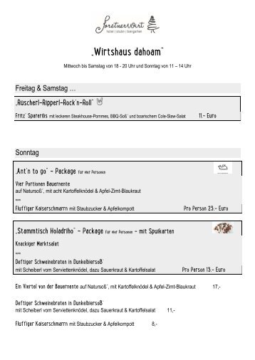 Speisekarte Forstner to go Februar 2021