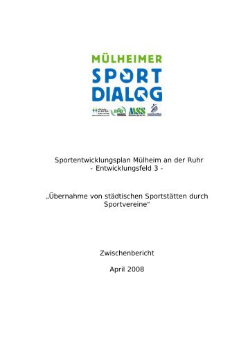 Sportentwicklungsplan Mülheim an der Ruhr - Entwicklungsfeld 3 ...
