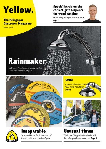 Yellow. The Klingspor customer magazine - Edition 2|2020