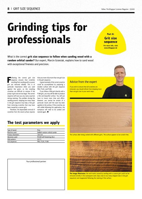 Yellow. The Klingspor customer magazine - Edition 2|2020