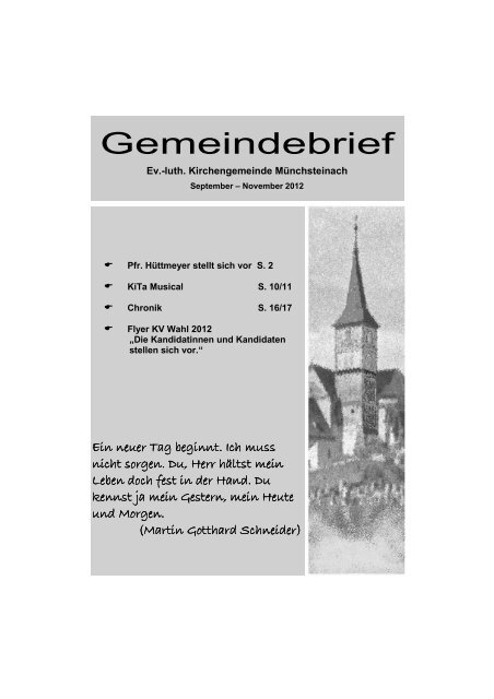 Gemeindebrief 2012 - Kirchengemeinde Münchsteinach