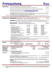 Preisaushang €URO - Kreissparkasse Eichsfeld