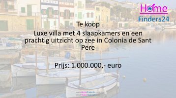 Te koop deze luxe villa met 4 slaapkamers in Colonia de Sant Pere met prachtig uitzicht op zee. (LUX0043)